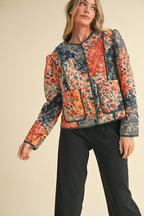 Navy Patchwork Quilted Jacket SHOPS OR PICKUP FROM COCO 10/21/25
