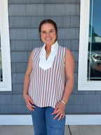 Striped Sleeveless Knit Top