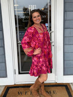 Hibiscus & Vine Merlot Mix Dress