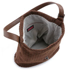 Sandy Woven Suede Chocolate Handbag