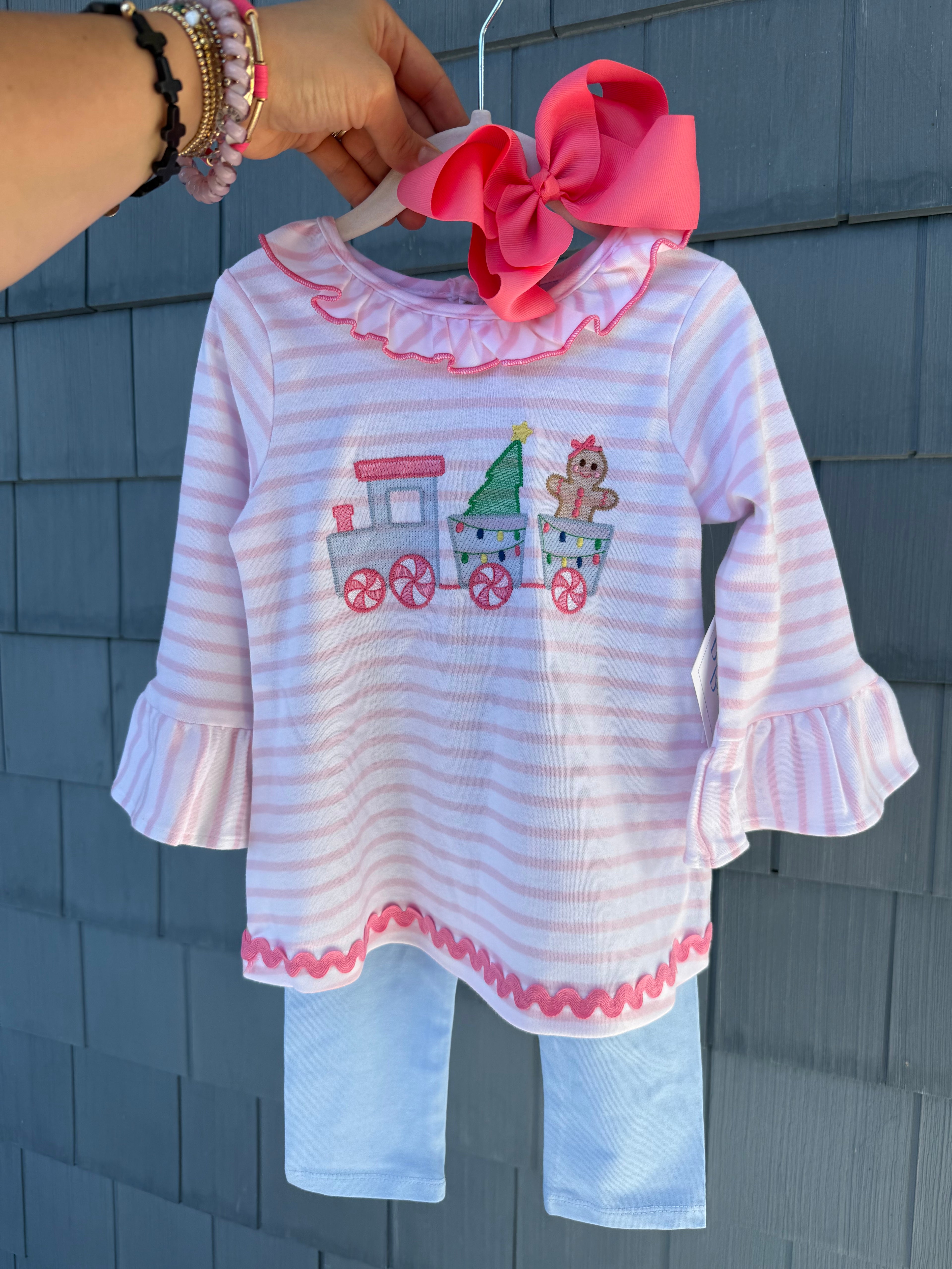 Gingerbread Train Bailey Boys Legging Set