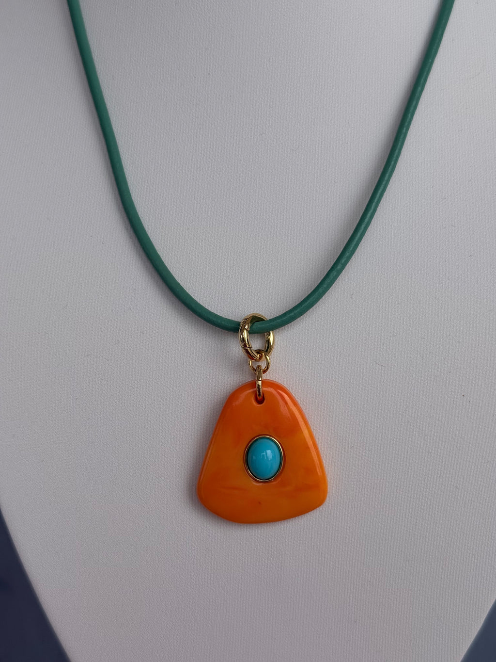 Beach Combing Necklace - Turquoise & Orange - Smith & Co.