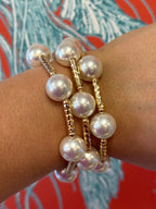 Pearl & Gold Bracelet Set