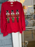Red Nutcracker Sequin Top