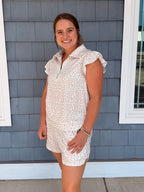 Neutral Cheetah Ruffle Sleeve Set