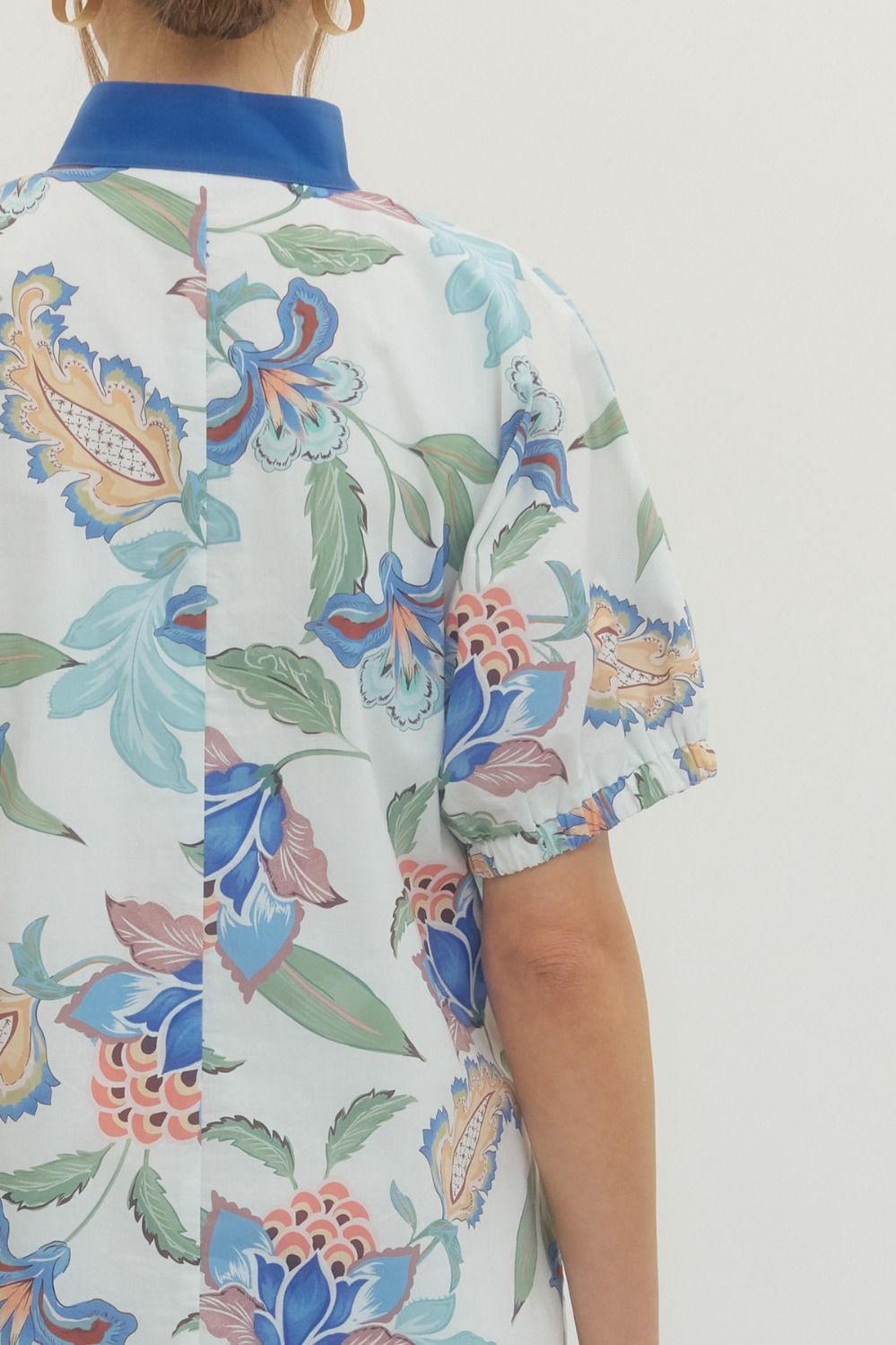 Blue Floral Print Mini Dress: SHIPS OR PICKUP FROM COCO 3/16/26