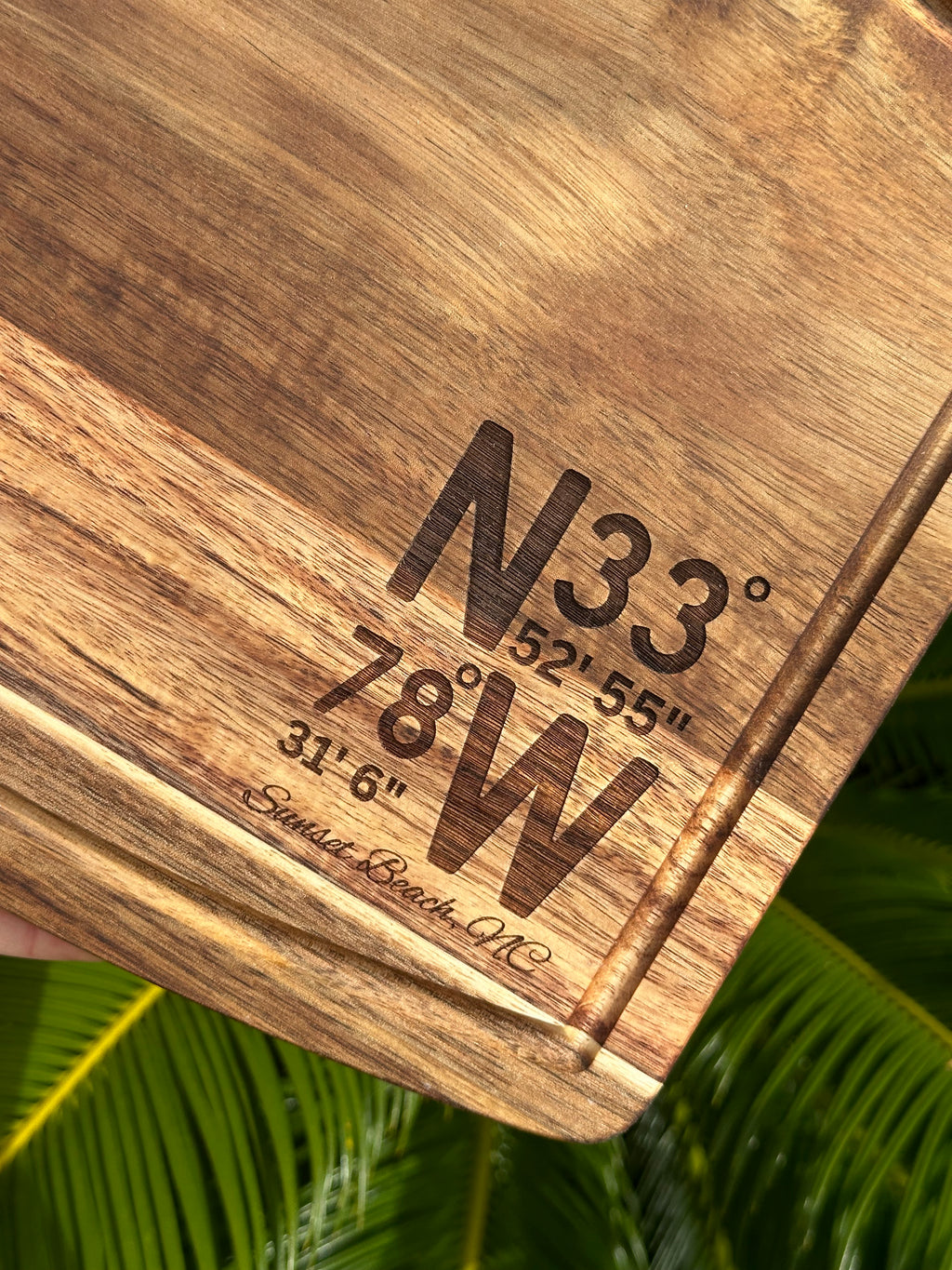 Sunset Beach Wooden Cutting Board