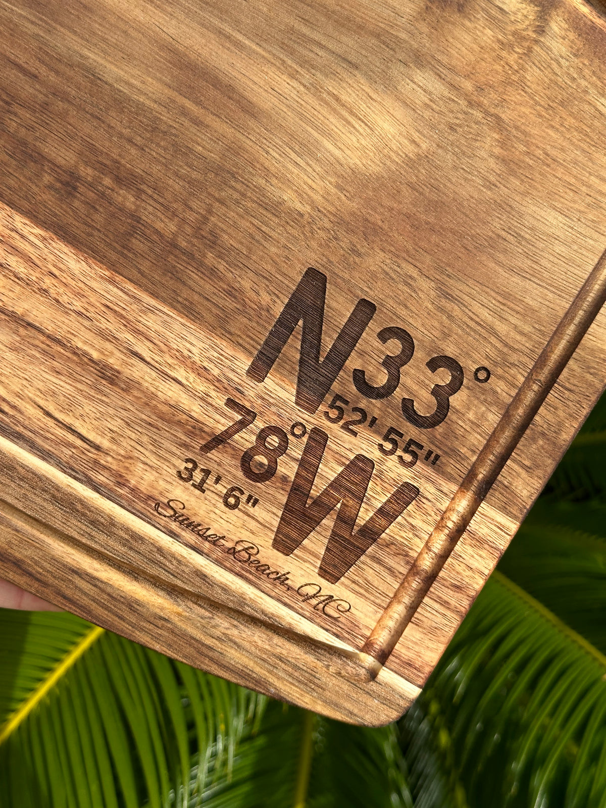 Sunset Beach Wooden Cutting Board
