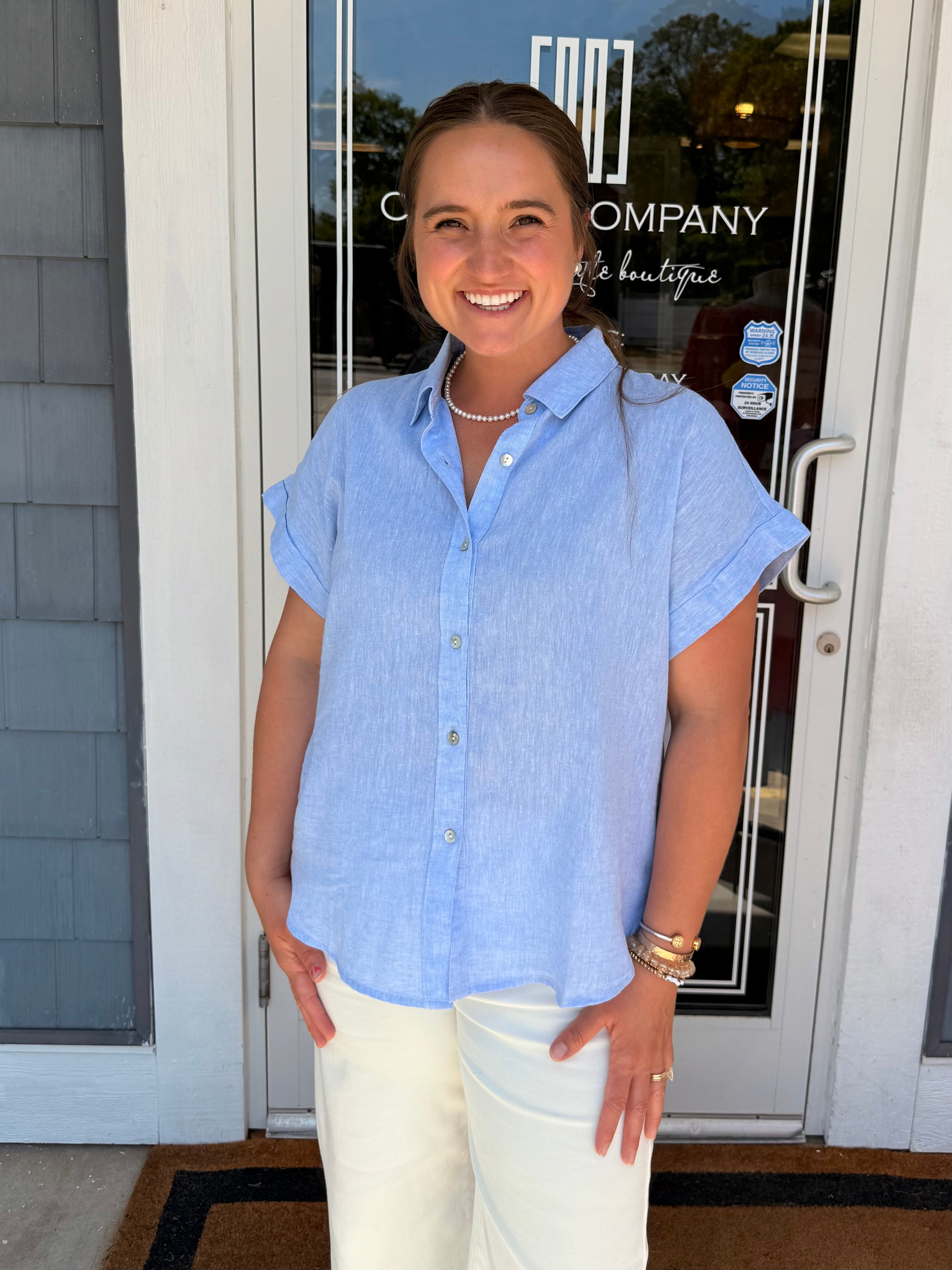 Linen Blend Dolman Sleeve
Shirt-Chambray