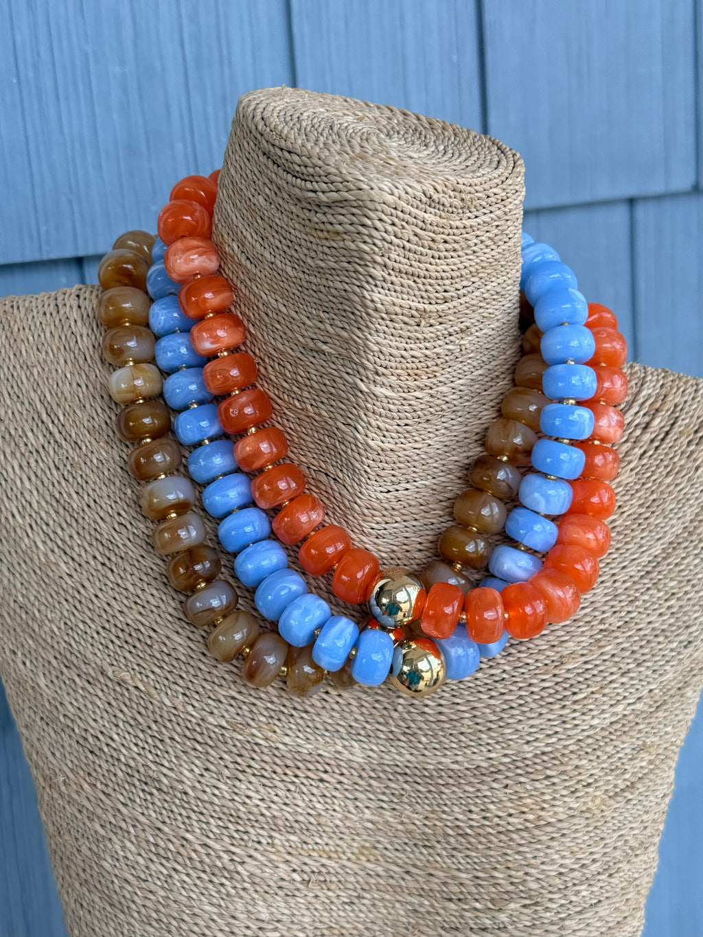 Brown & Gold Beaded Necklace