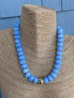 Blue & Gold Beaded Necklace