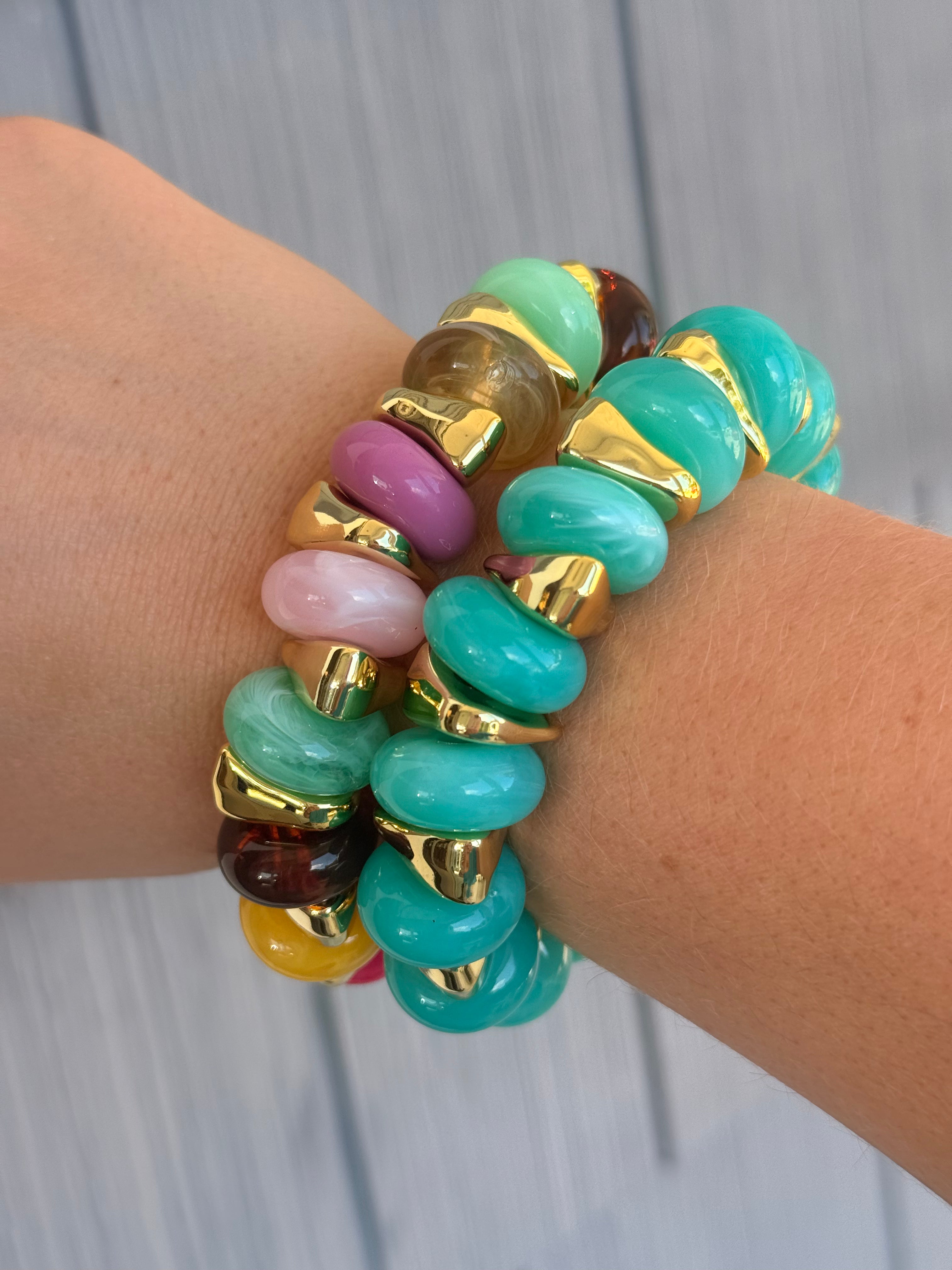 Teal Chunky Multicolor Bracelet