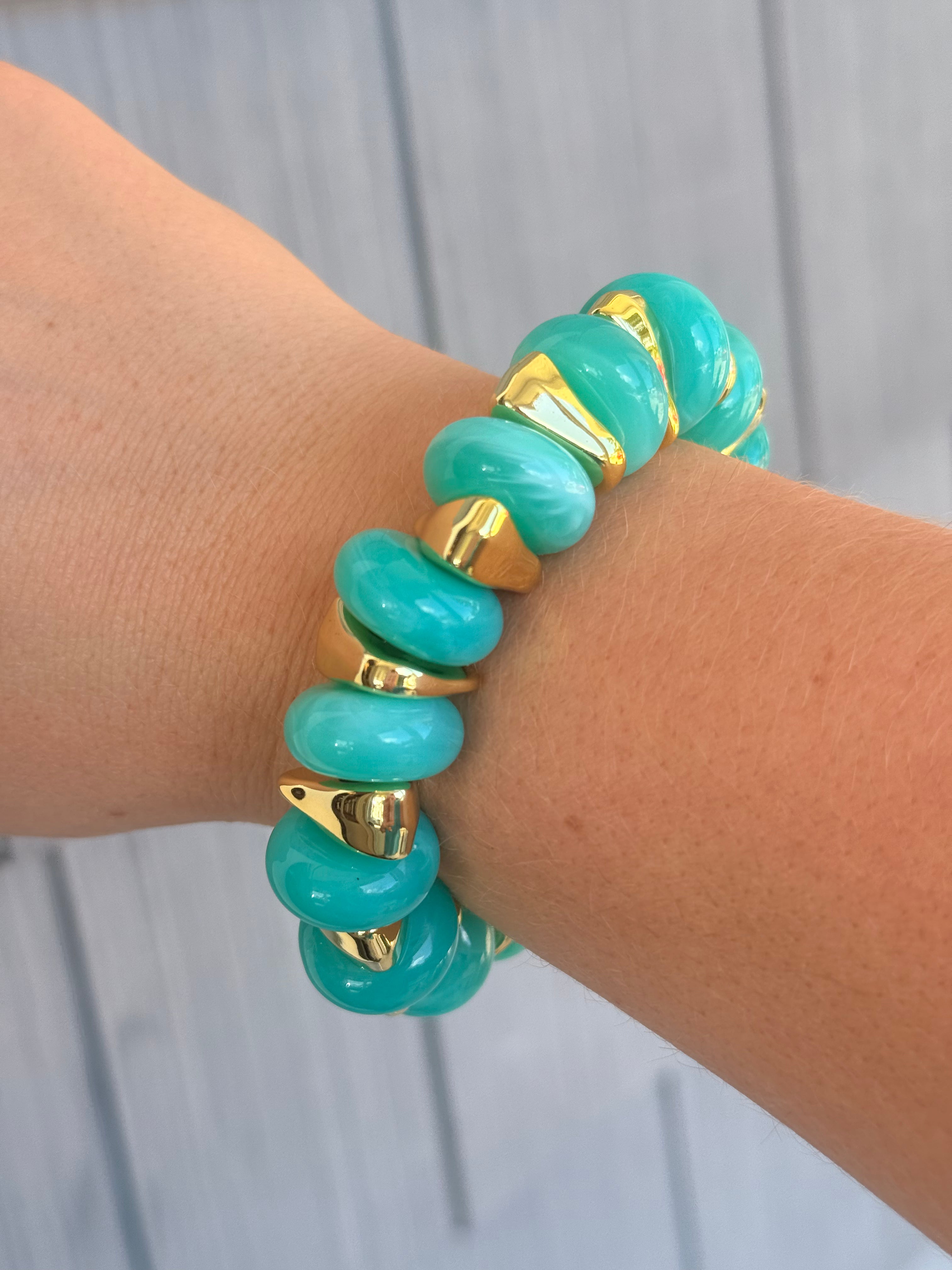 Teal Chunky Multicolor Bracelet