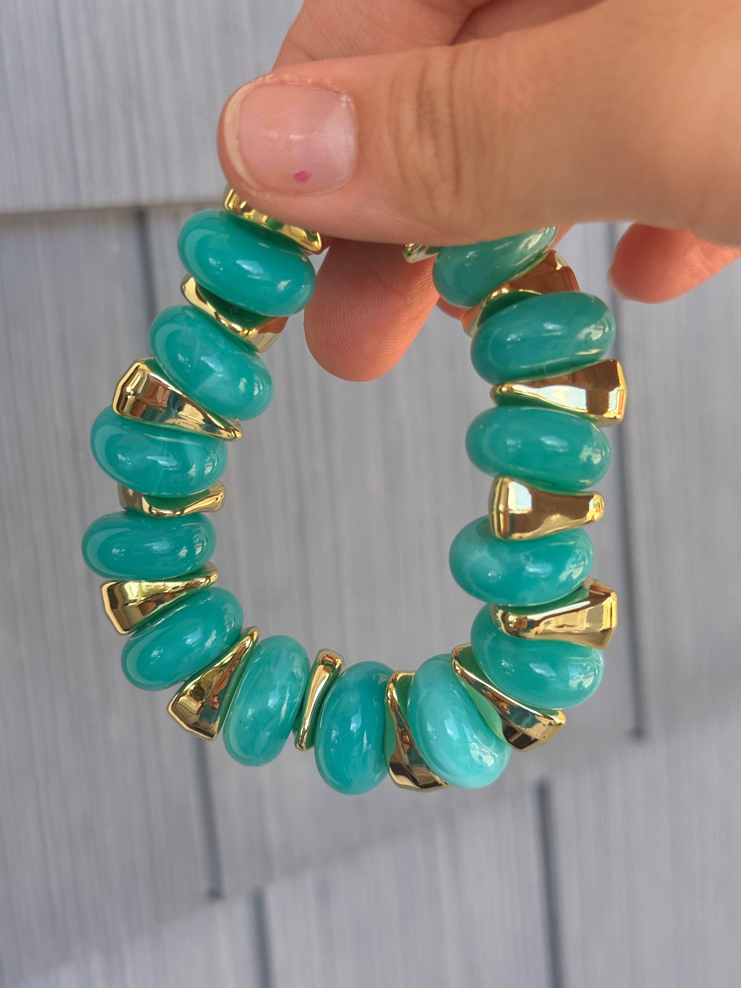 Teal Chunky Multicolor Bracelet