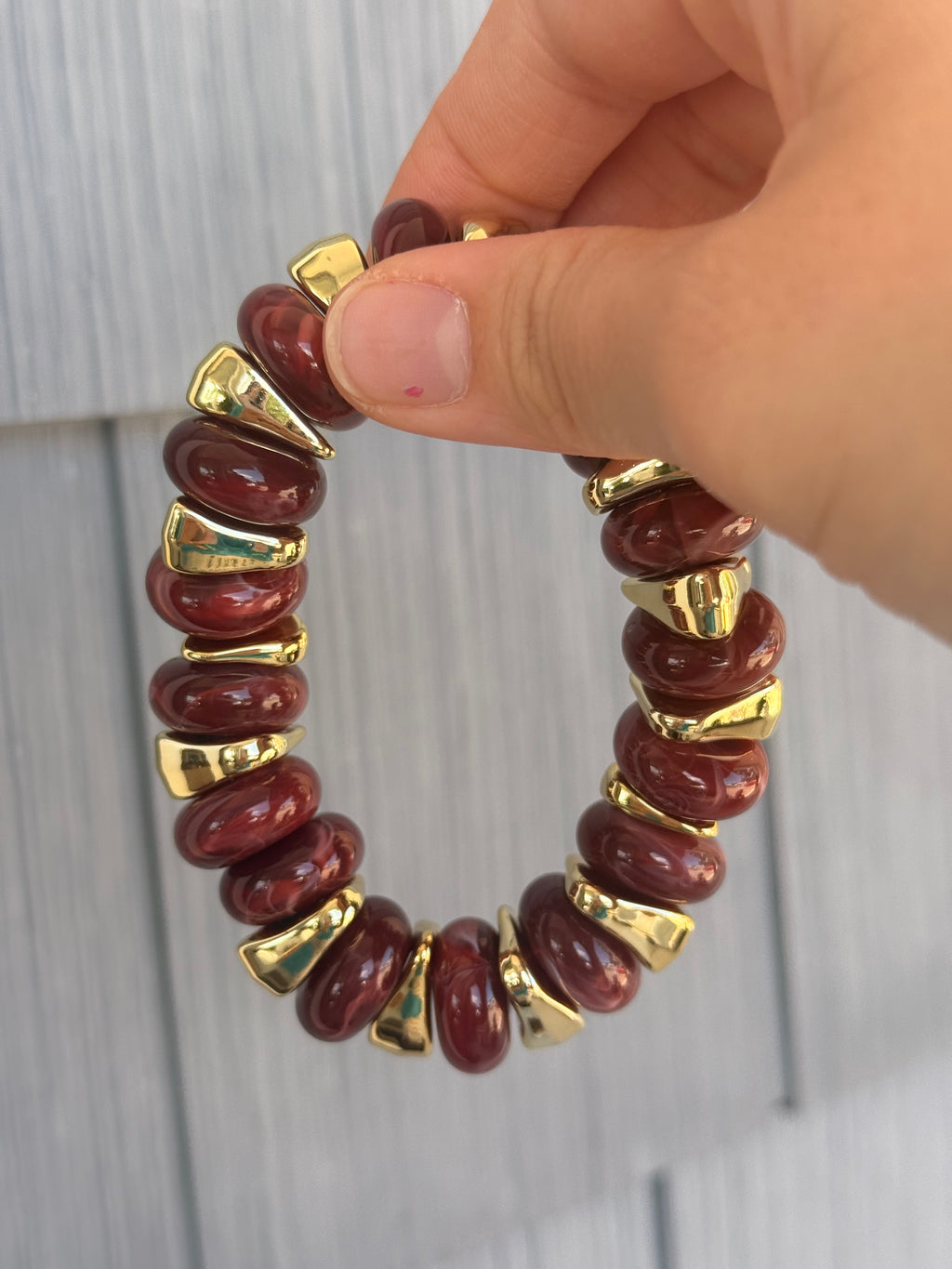 Burgundy Chunky Multicolor Bracelet