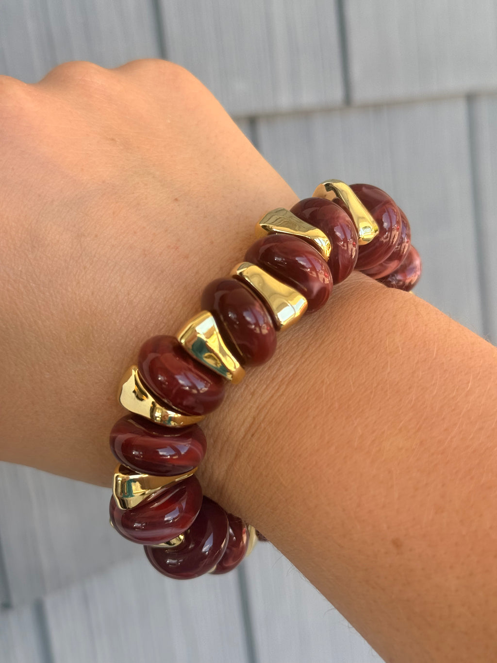 Burgundy Chunky Multicolor Bracelet