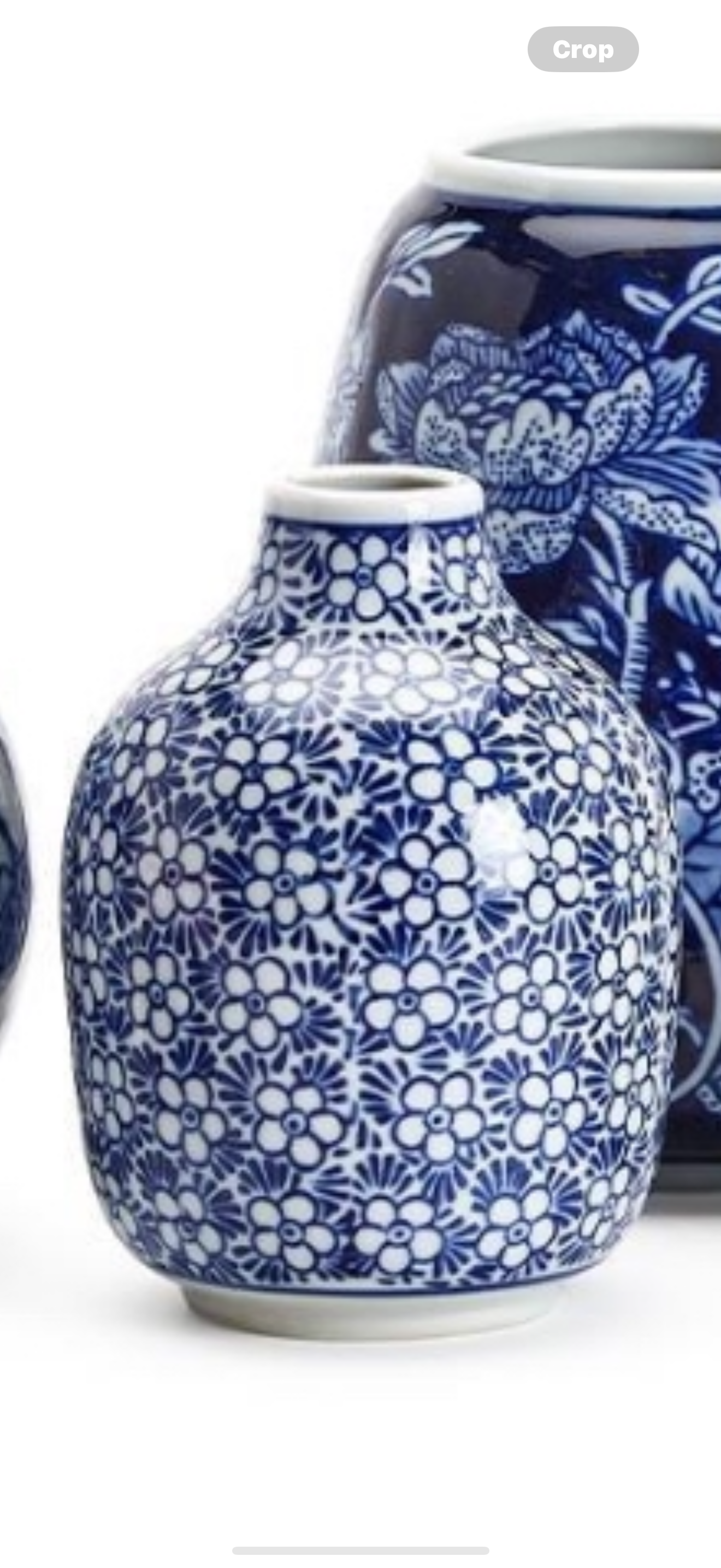 Medium Blue & White Hand Painted Mini Flower Vase