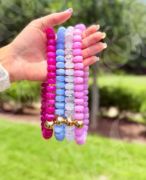 Light Purple & Gold Beaded Necklace