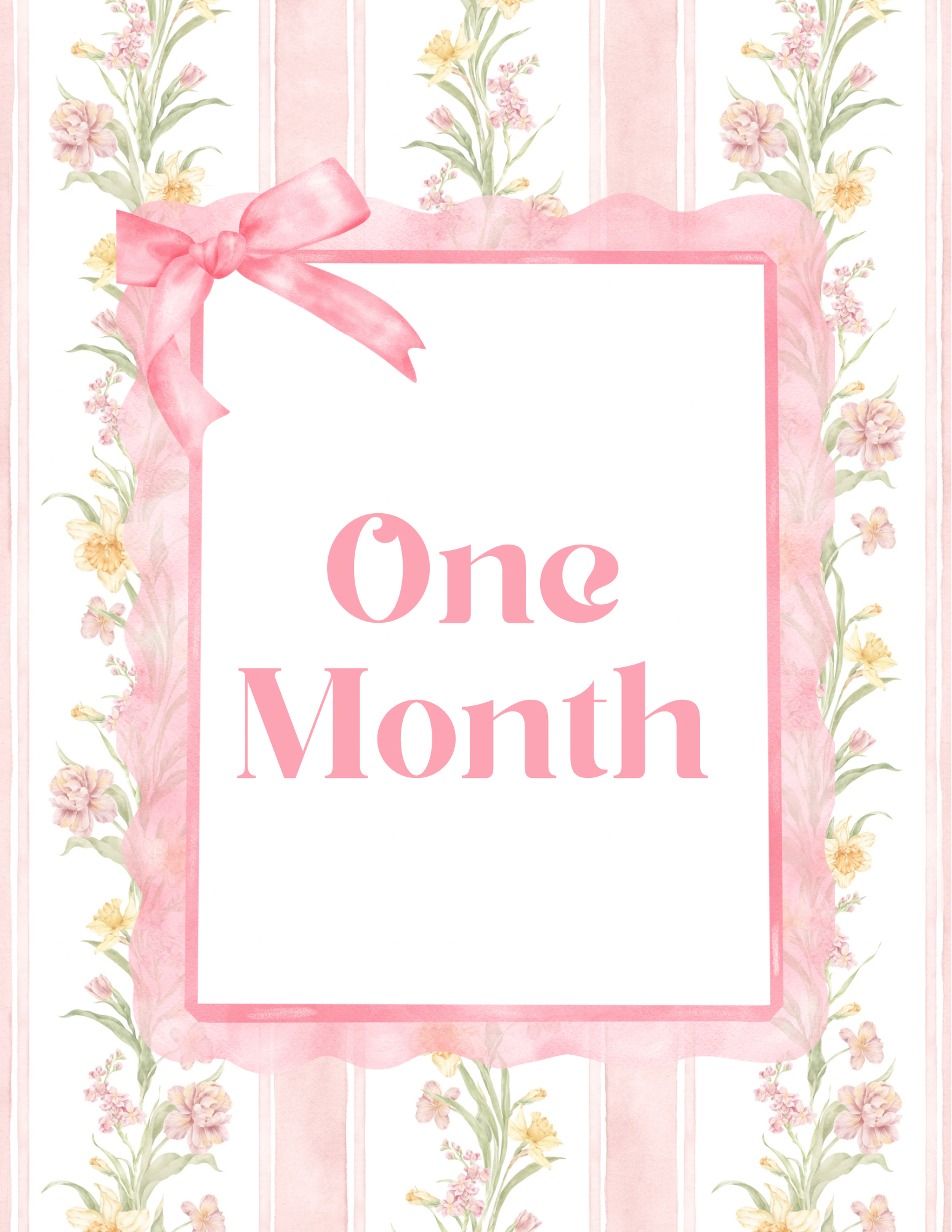 Pink Grand Millennial Milestone Cards