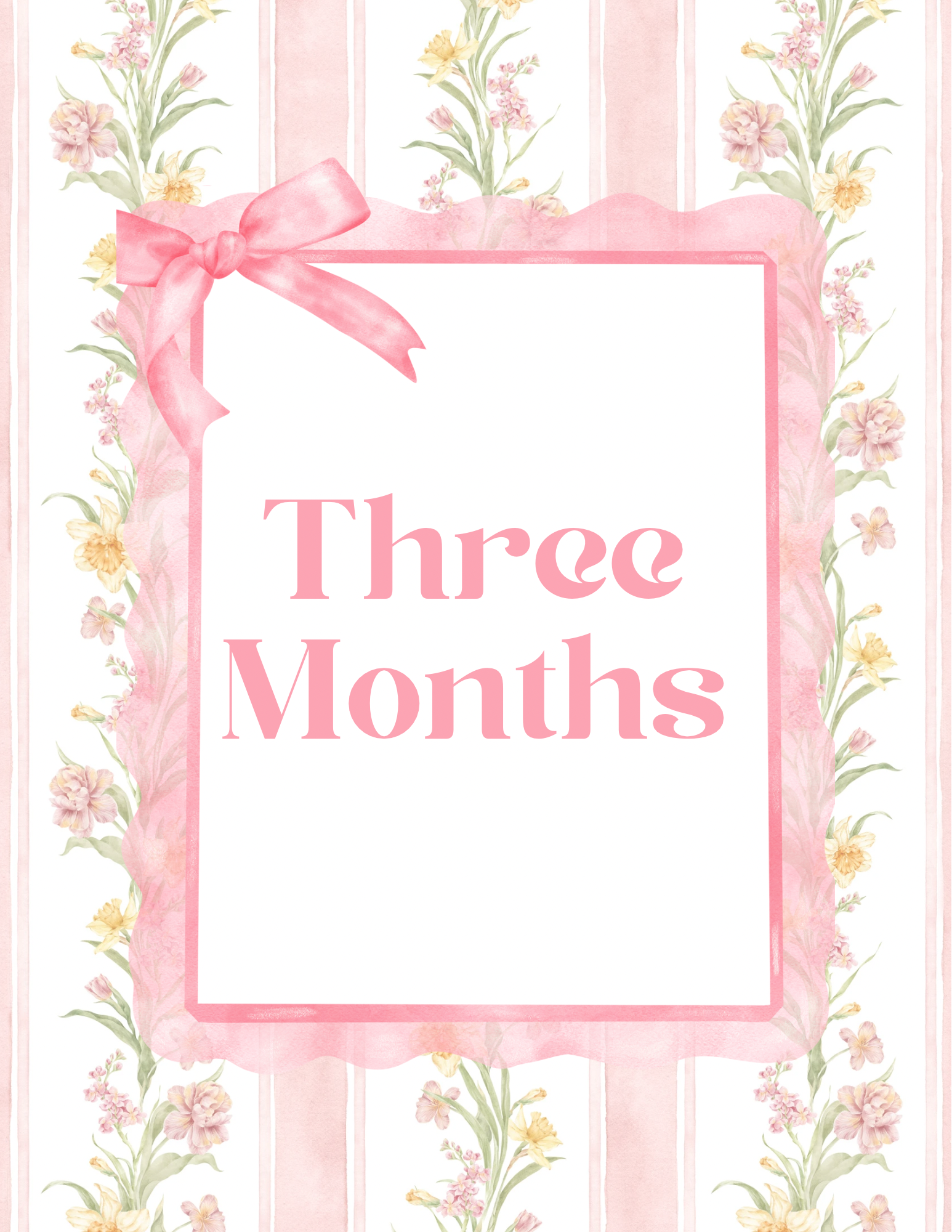 Pink Grand Millennial Milestone Cards