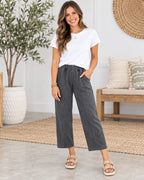 Grey Mineral Wash Elastic Pants