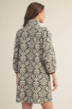 Black Baroque Floral Dress