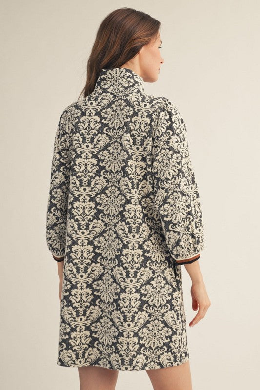 Black Baroque Floral Dress
