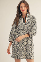 Black Baroque Floral Dress